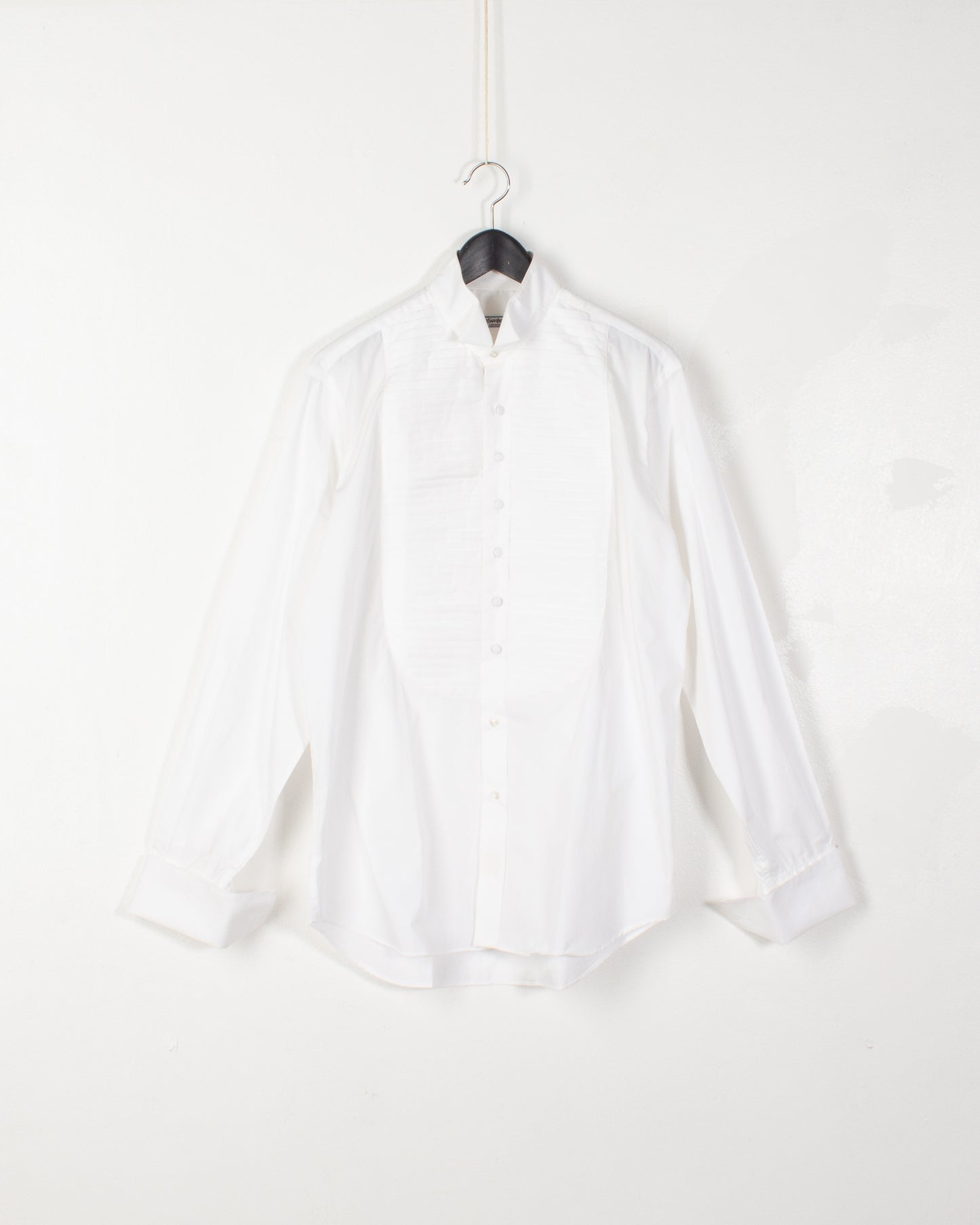 YSL White Cotton Tuxedo Shirt