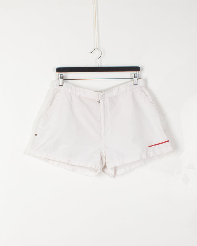 Prada White Cotton Nylon Bermuda
