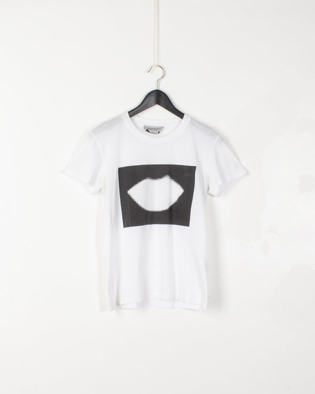 YSL White Cotton Printed Tee
