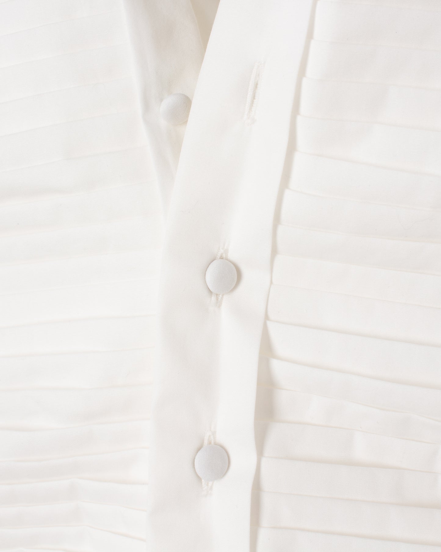 YSL White Cotton Tuxedo Shirt