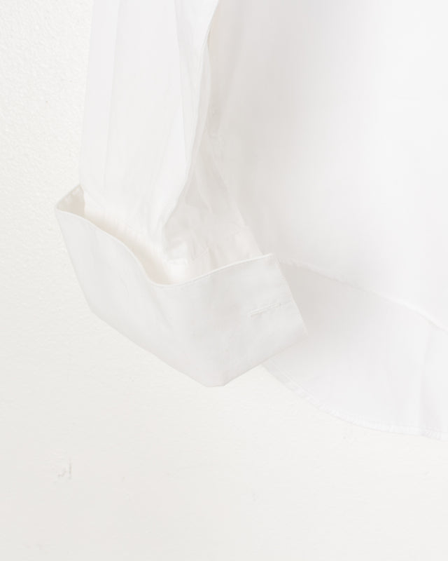 YSL White Cotton Tuxedo Shirt