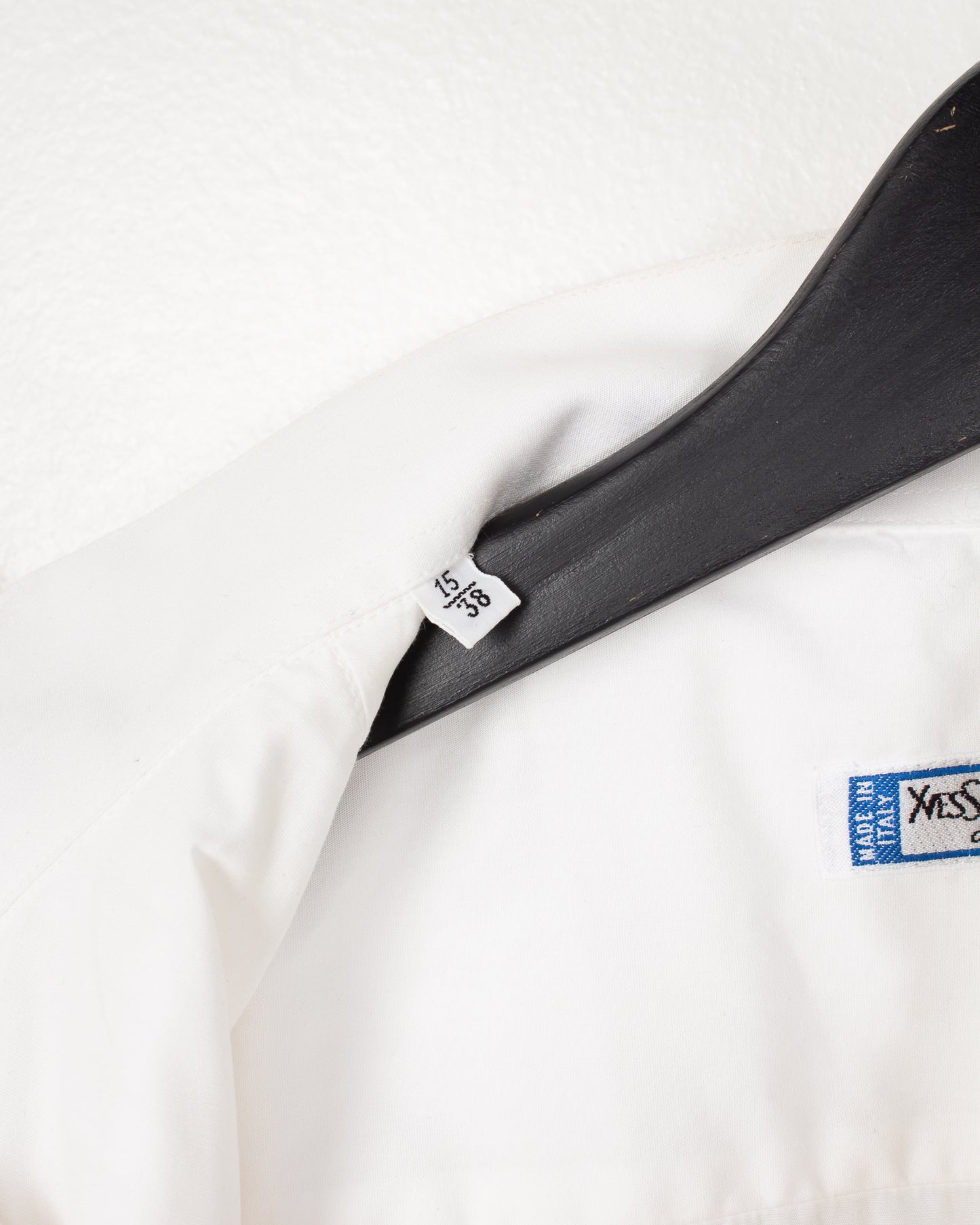 YSL White Cotton Tuxedo Shirt