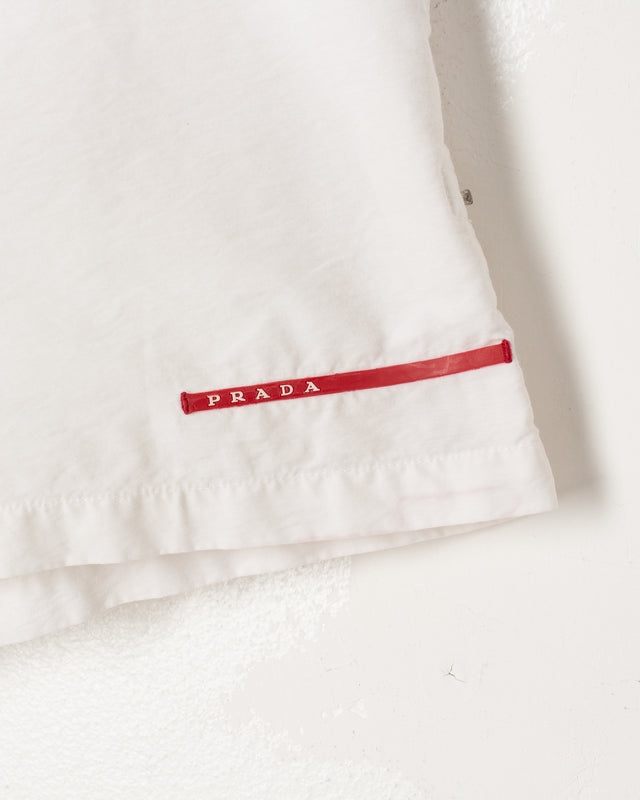 Prada White Cotton Nylon Bermuda