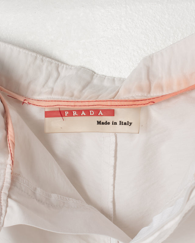 Prada White Cotton Nylon Bermuda