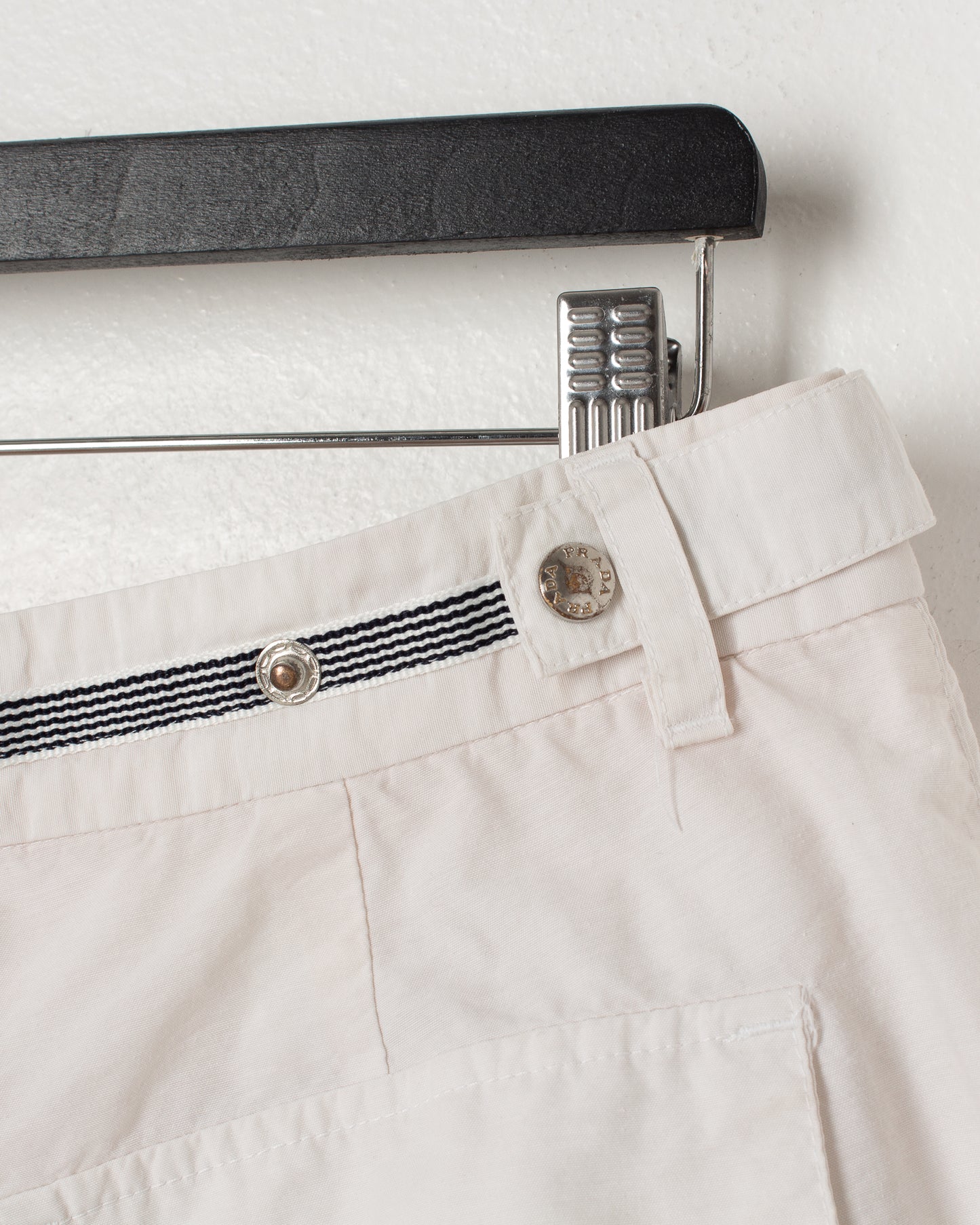 Prada White Cotton Nylon Bermuda