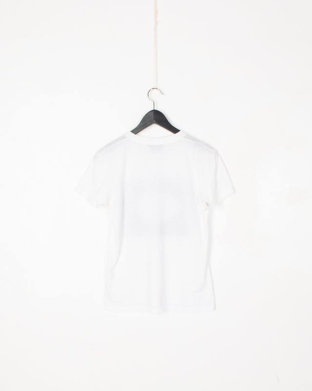 YSL White Cotton Printed Tee