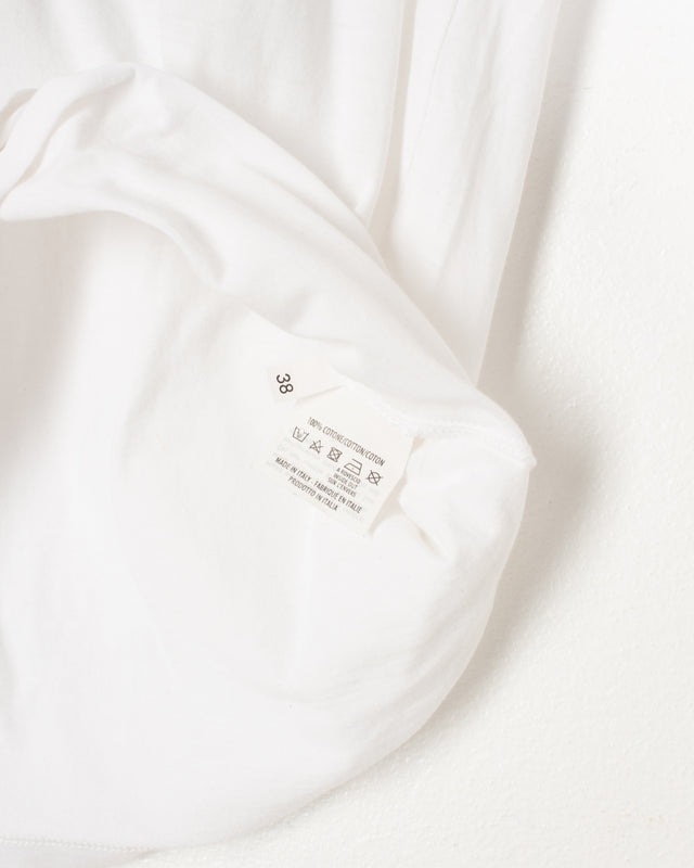 YSL White Cotton Printed Tee