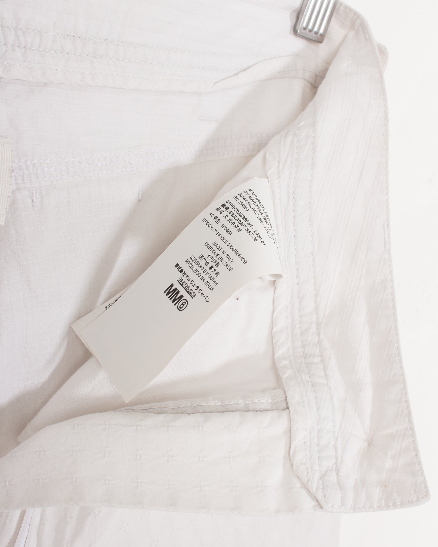 Margiela MM6 White Double Fabric Trousers