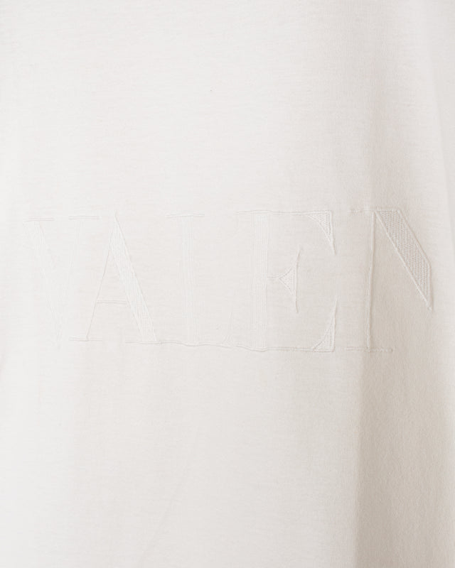 Valentino White Cotton Embroidered Tee