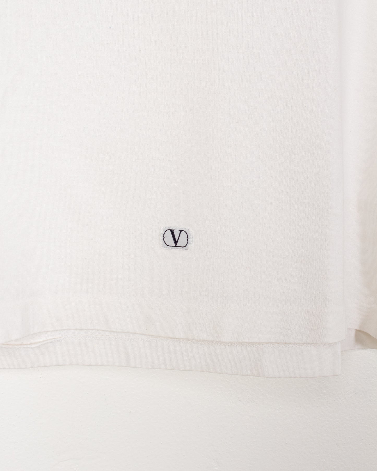 Valentino White Cotton Embroidered Tee