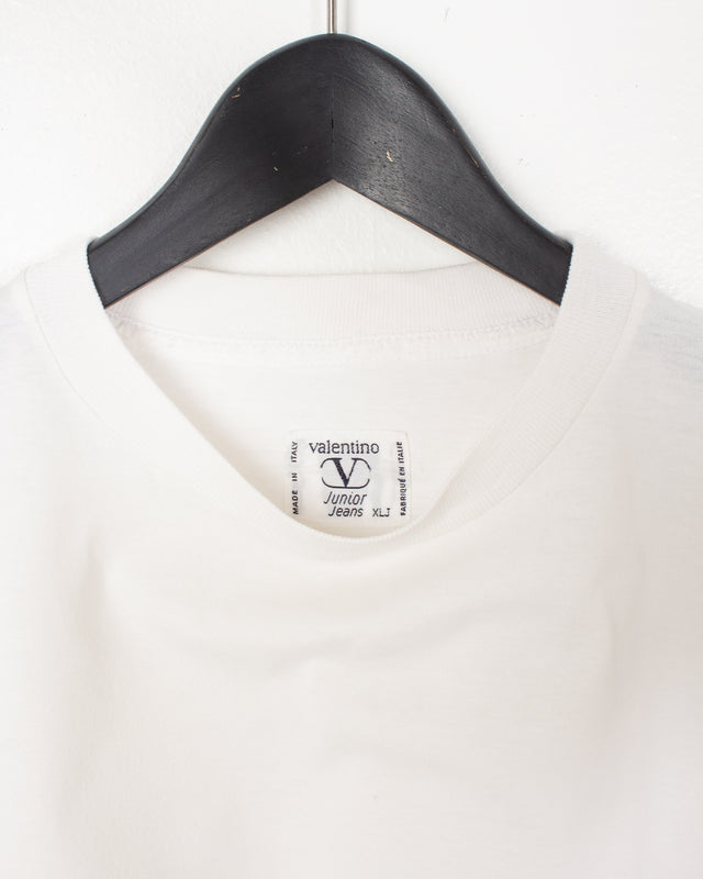 Valentino White Cotton Embroidered Tee