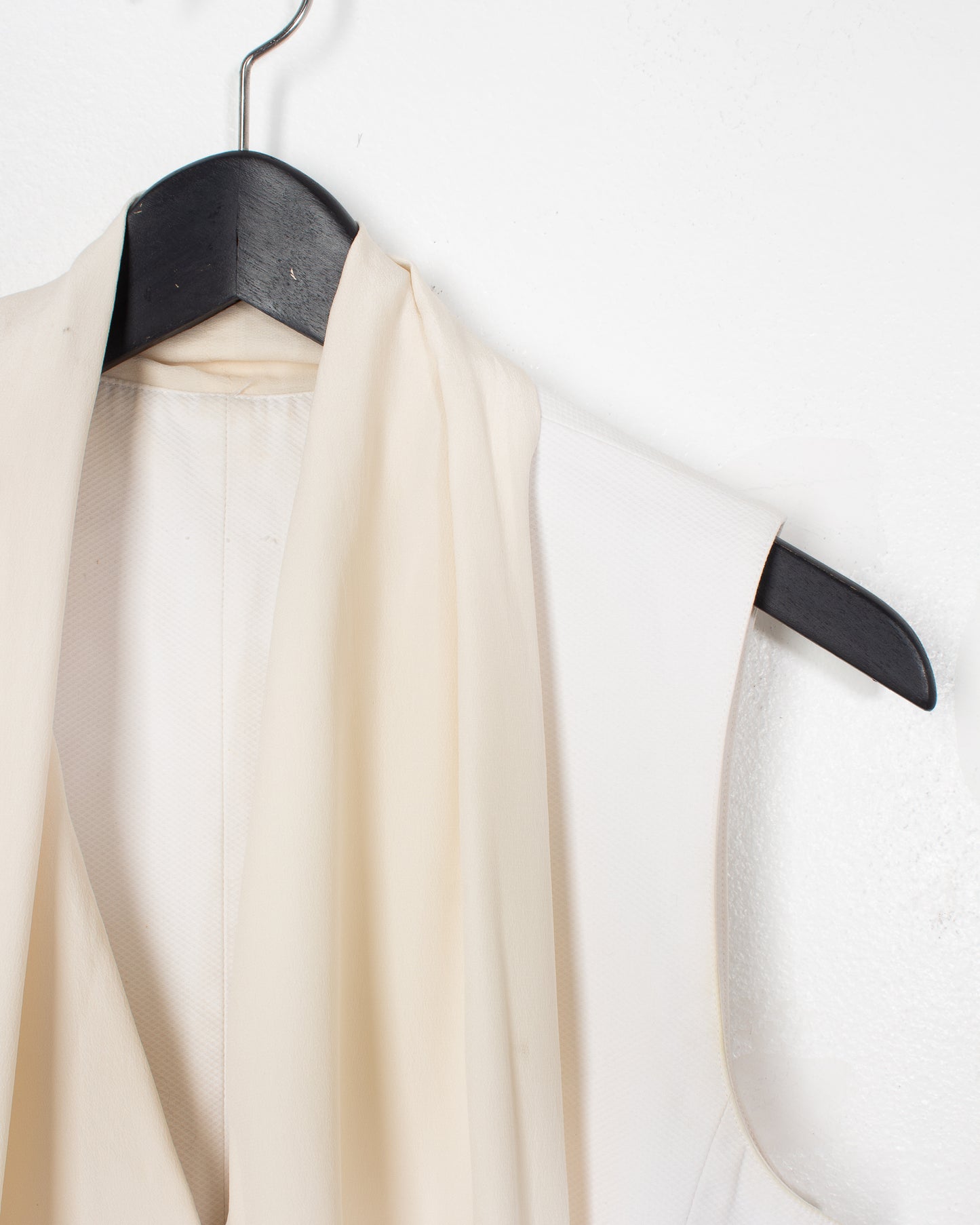 White Cotton Silk Insert Vest