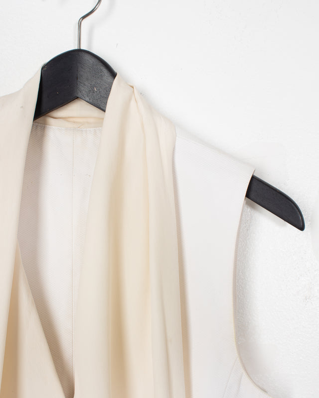 White Cotton Silk Insert Vest