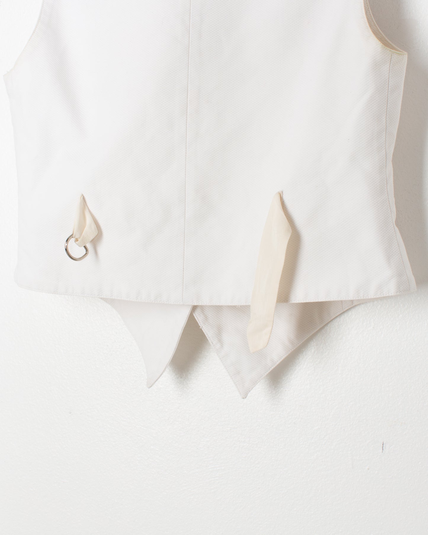 White Cotton Silk Insert Vest