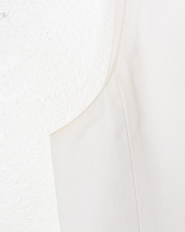 White Cotton Silk Insert Vest