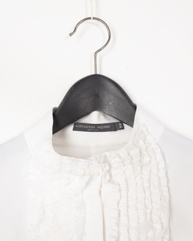Alexandre McQueen White Cotton Frills Shirt