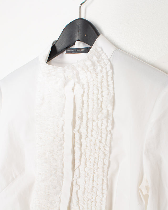 Alexandre McQueen White Cotton Frills Shirt