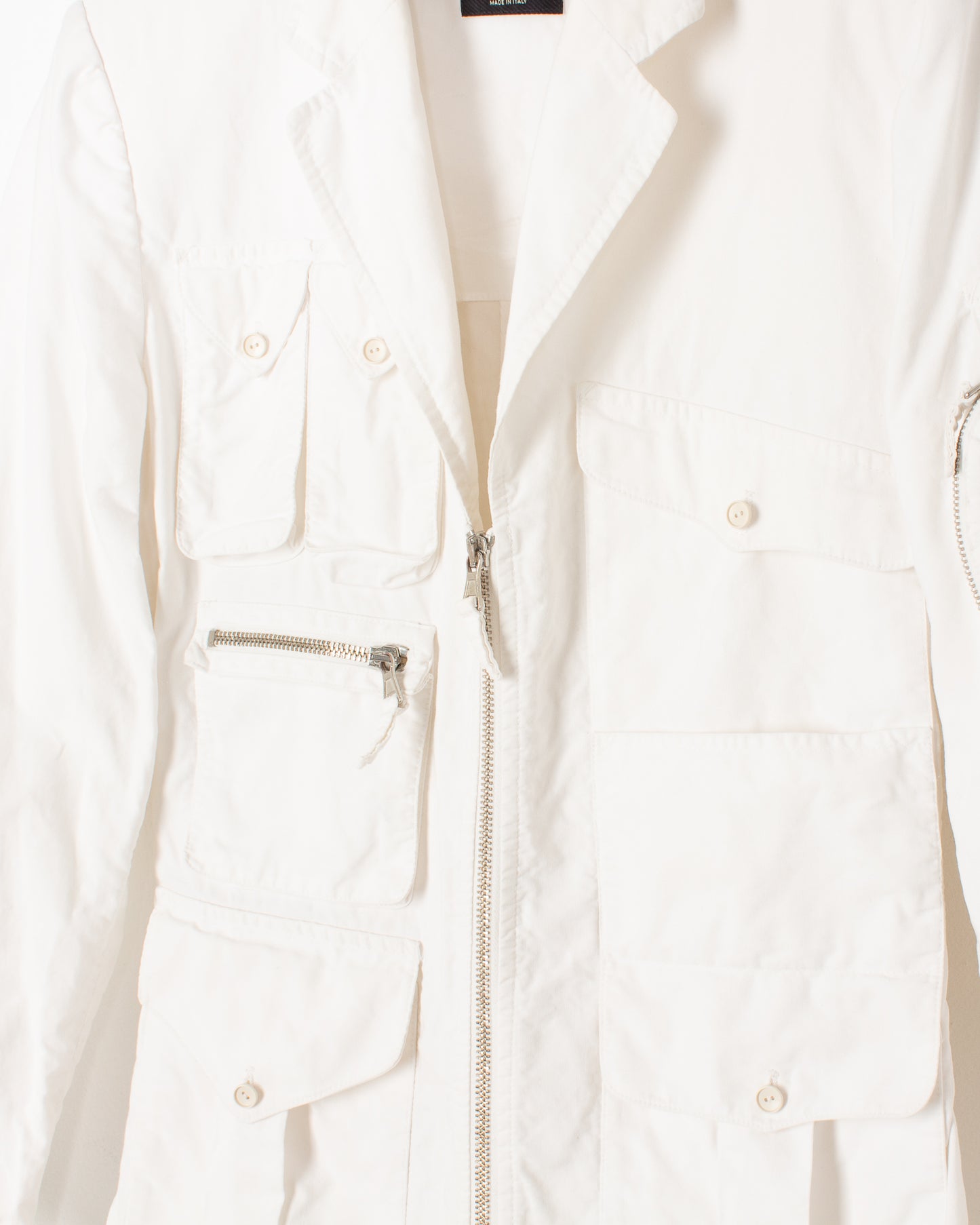Jean Paul Gaultier White Cotton Pocket Jacket