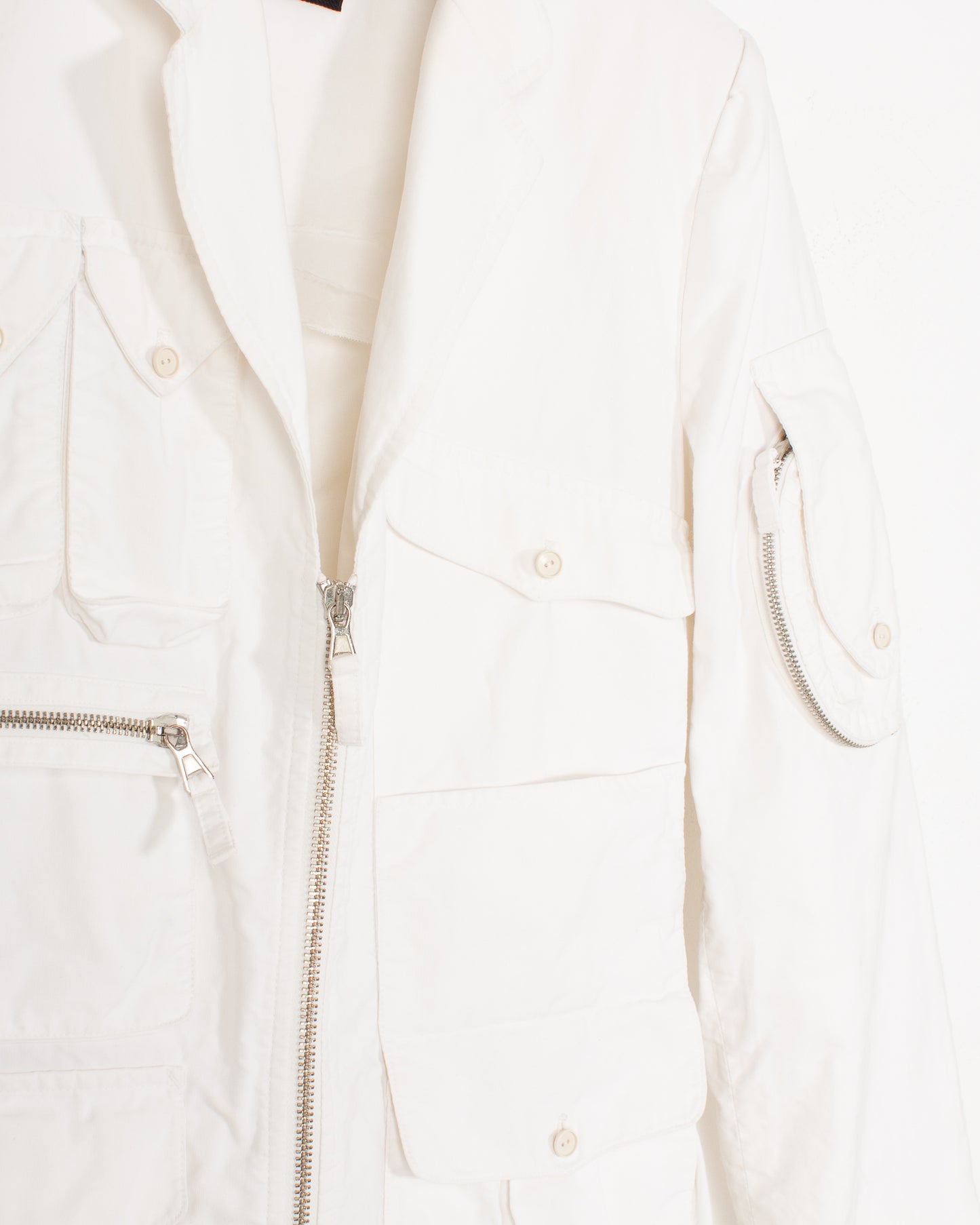 Jean Paul Gaultier White Cotton Pocket Jacket
