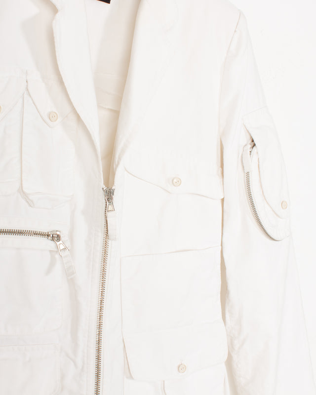 Jean Paul Gaultier White Cotton Pocket Jacket