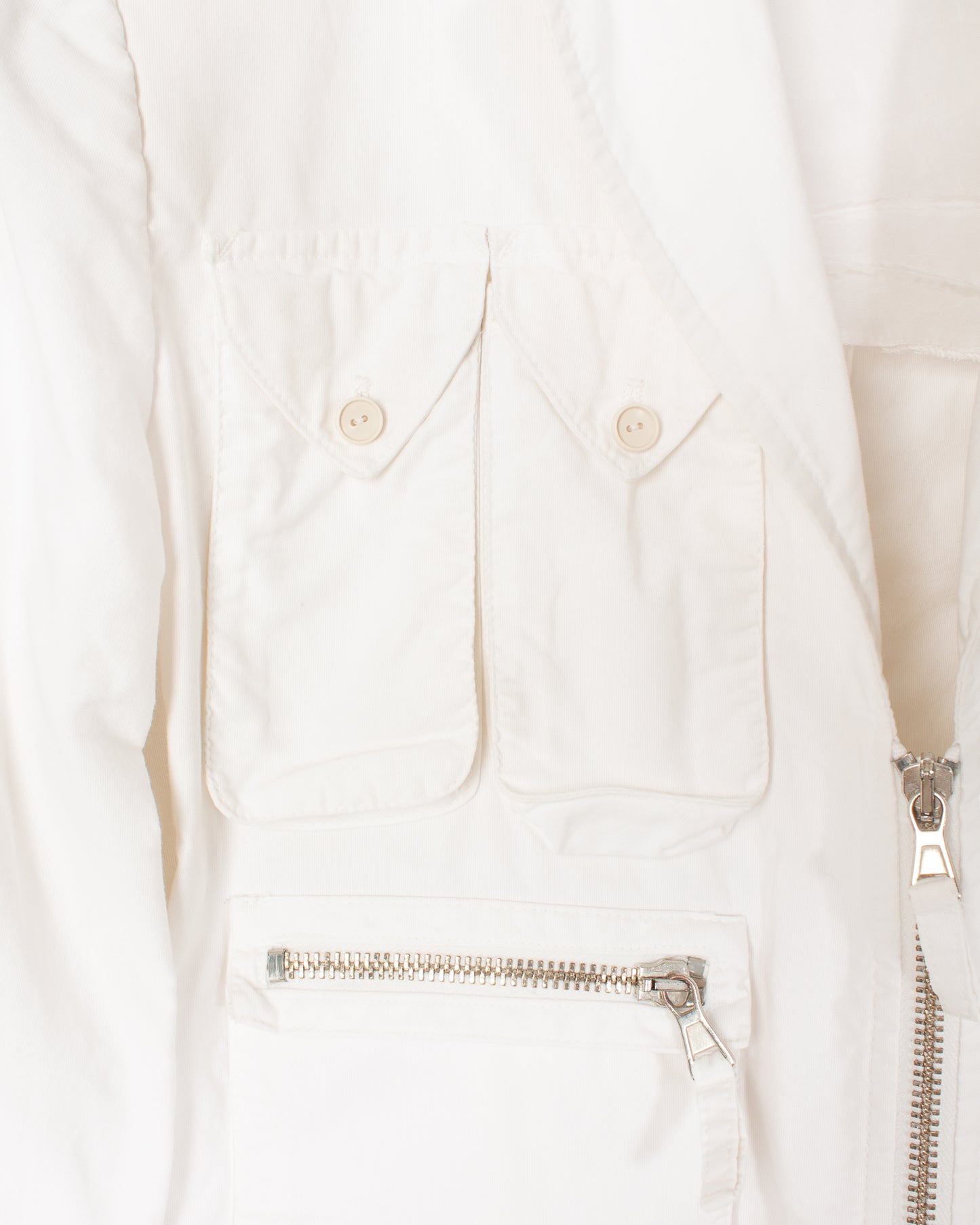 Jean Paul Gaultier White Cotton Pocket Jacket