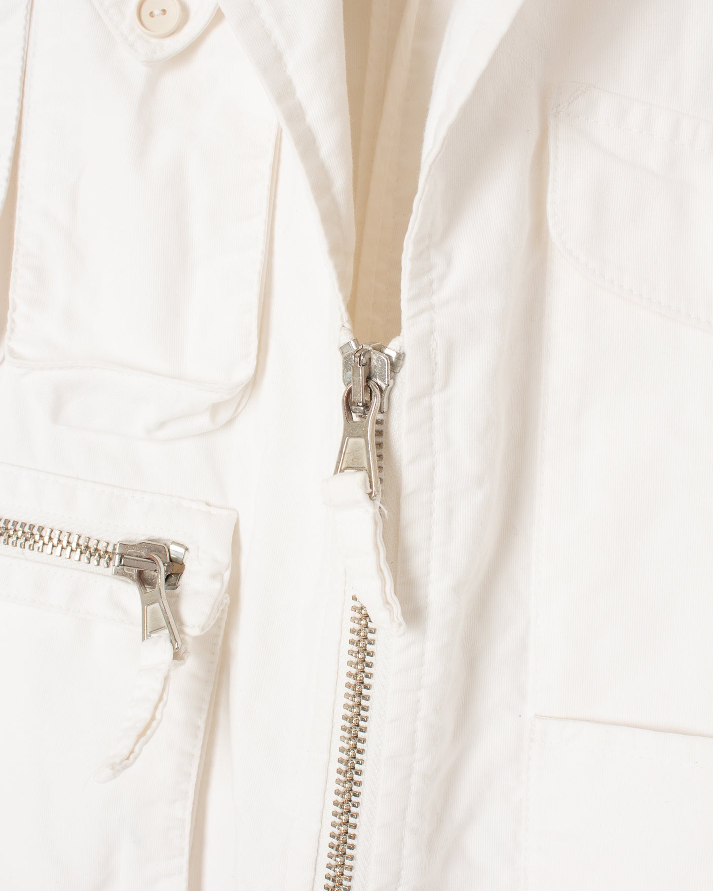 Jean Paul Gaultier White Cotton Pocket Jacket