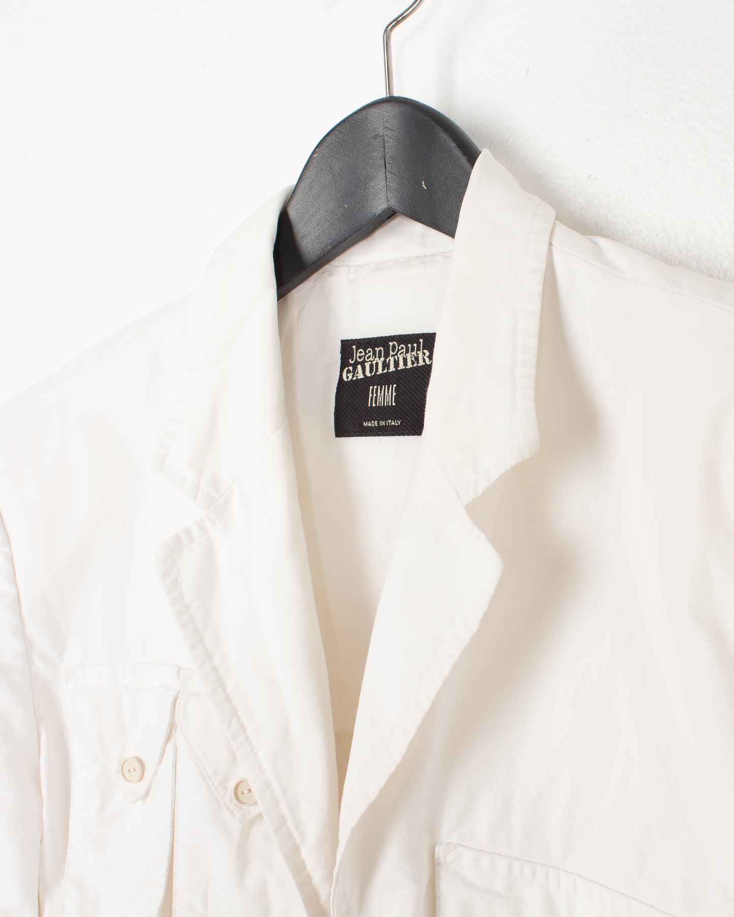 Jean Paul Gaultier White Cotton Pocket Jacket