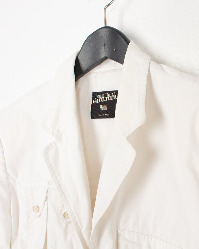Jean Paul Gaultier White Cotton Pocket Jacket