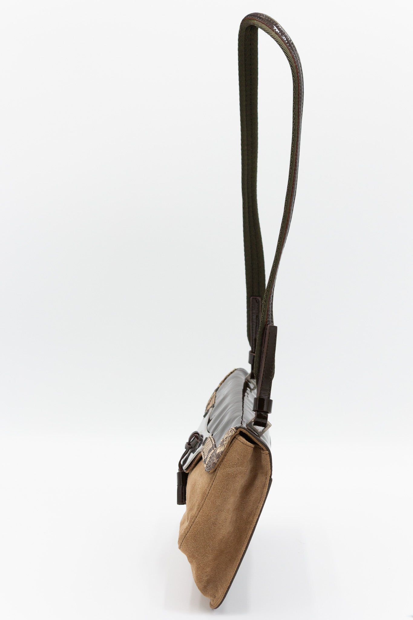 Prada Suede & Patent Shoulder Bag