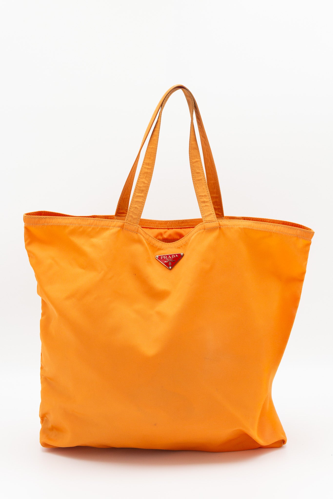 Prada Orange Nylon Trick Tote Bag Robot Girl