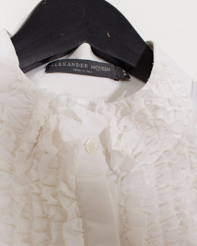 Alexandre McQueen White Cotton Frills Shirt