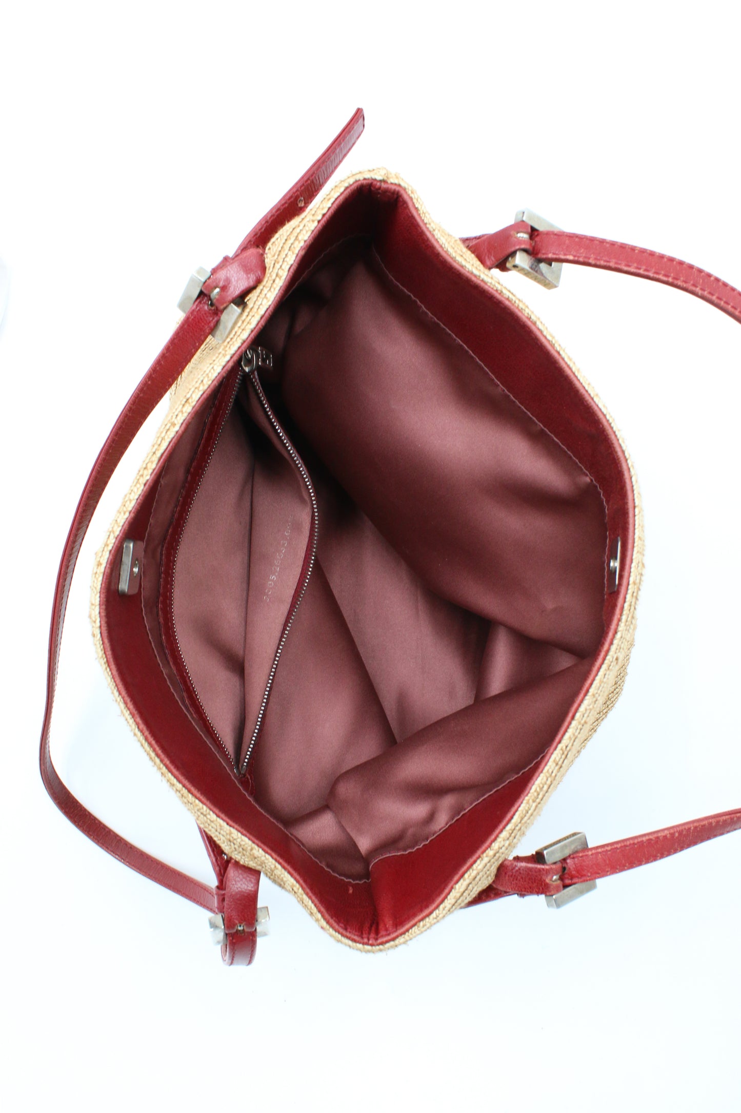 Borsa a tracolla Fendi in rafia rossa
