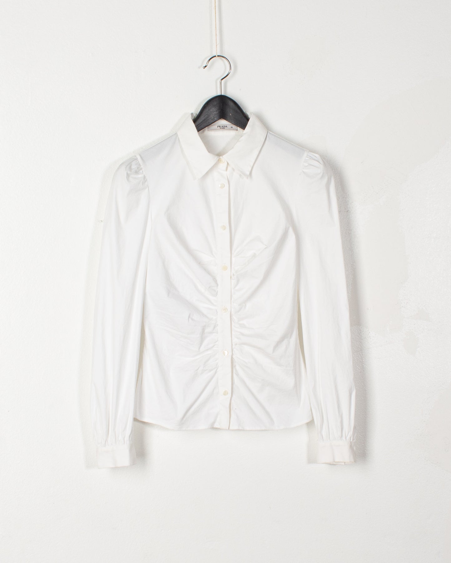 Prada White Cotton Embossed Shirt