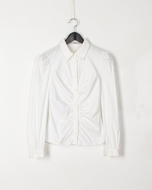 Prada White Cotton Embossed Shirt
