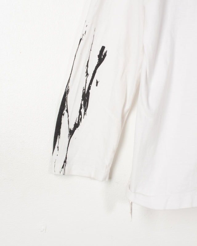 Yamamoto S'TYLE White Cotton Printed Tee