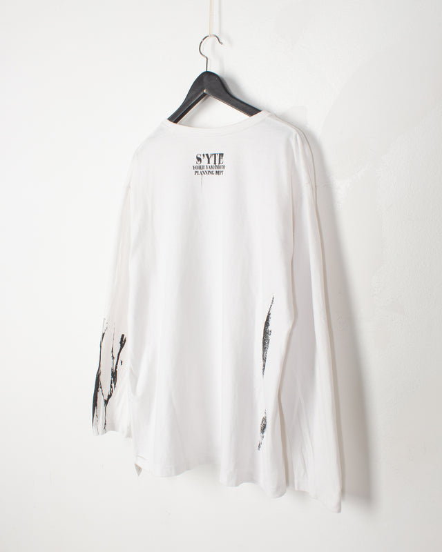 Yamamoto S'TYLE White Cotton Printed Tee