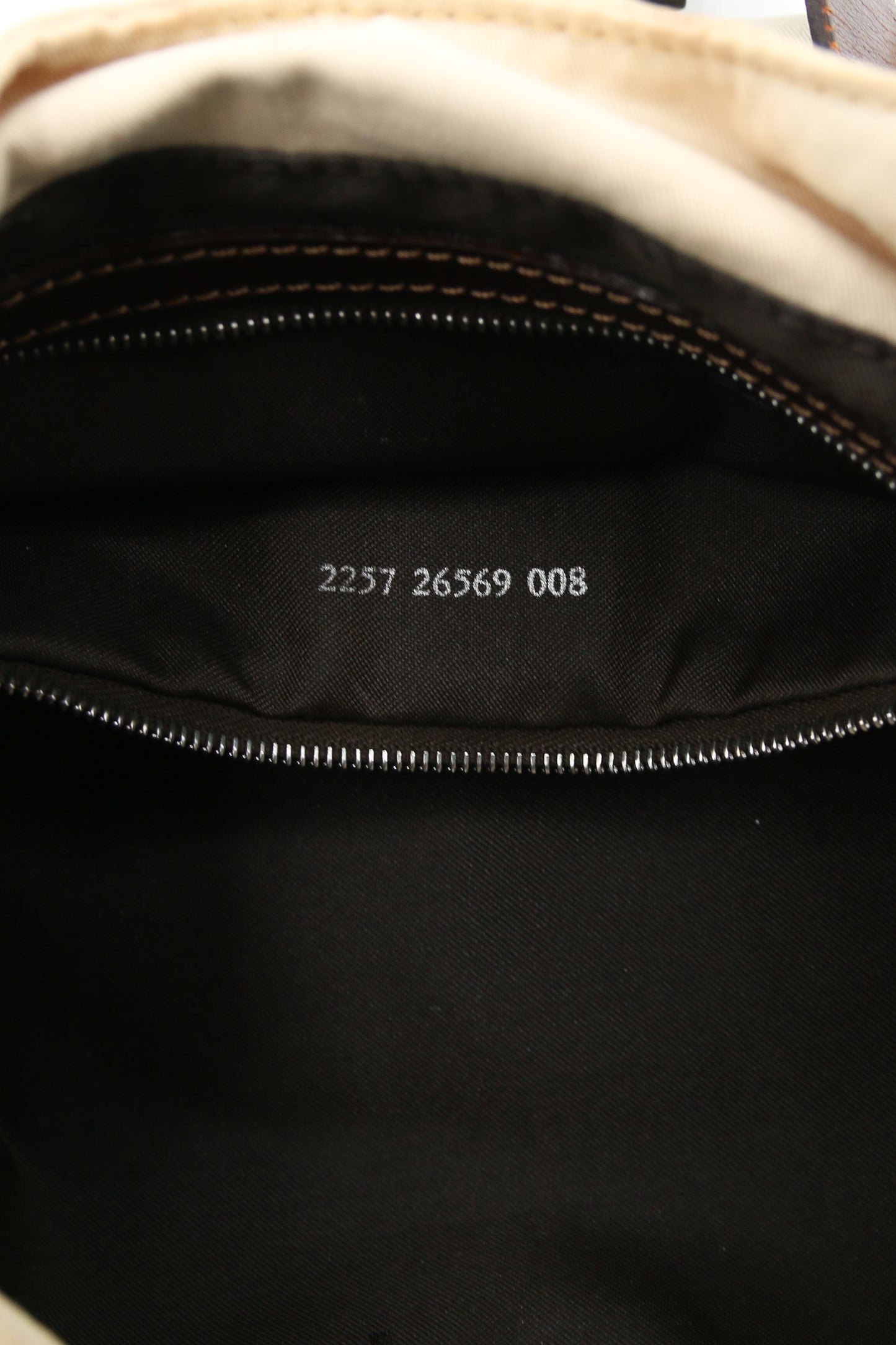 Fendi Mamma Baguette Shoulder Bag Canvas Beige