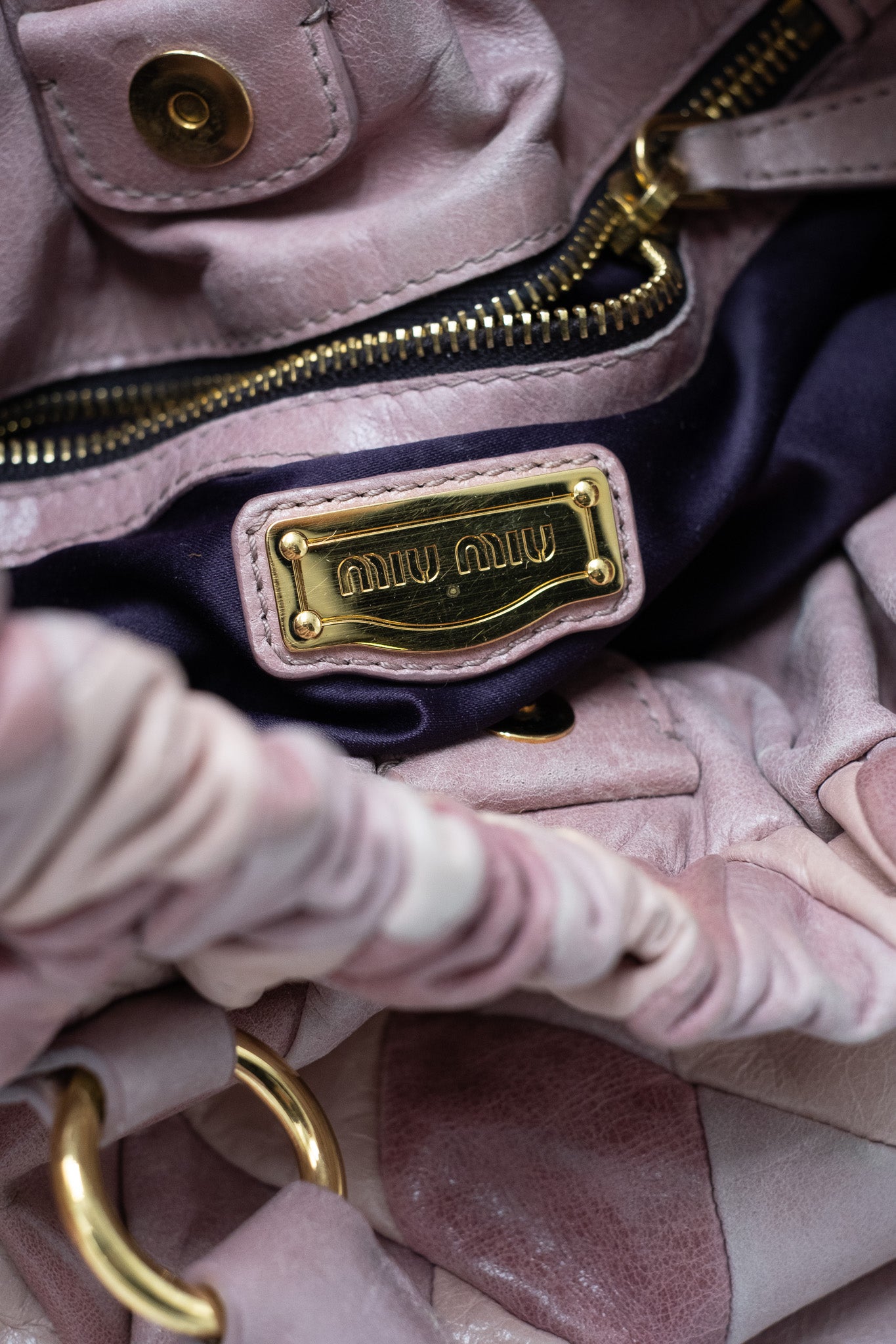 Borsa in pelle patchwork Miu Miu