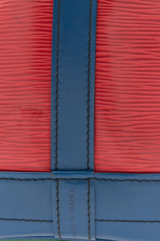 Louis Vuitton Noé Red and Blue Epi Leather Bucket Bag