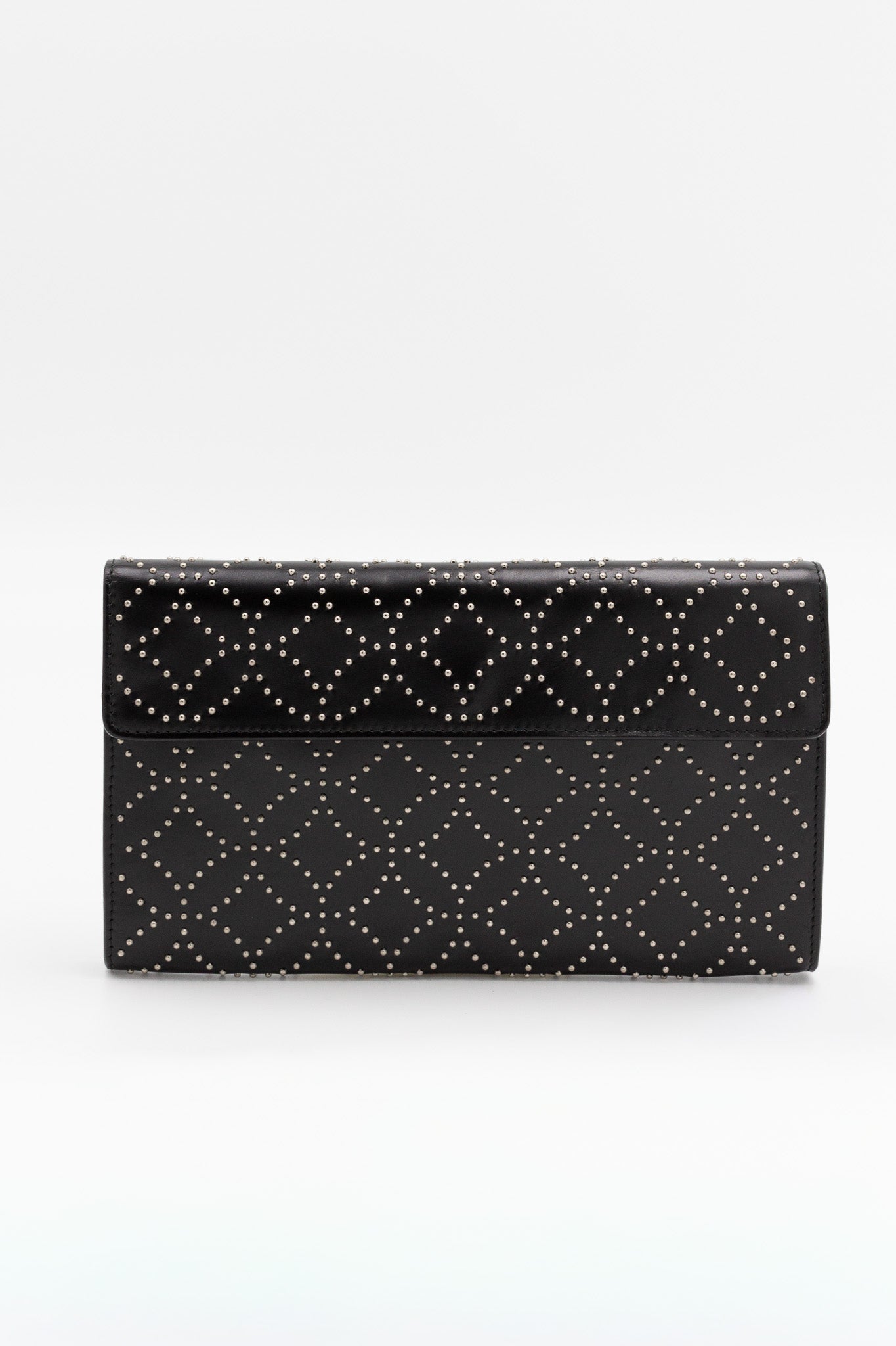 Alaïa Studded Black Leather Clutch