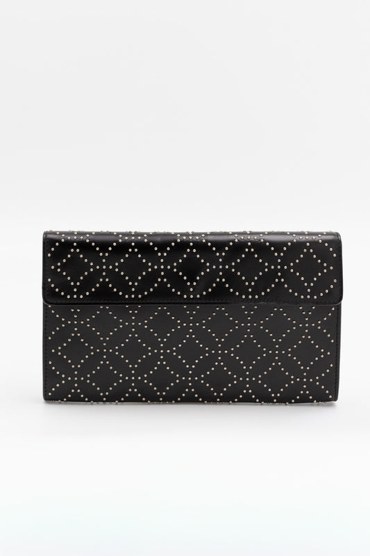 Alaïa Studded Black Leather Clutch