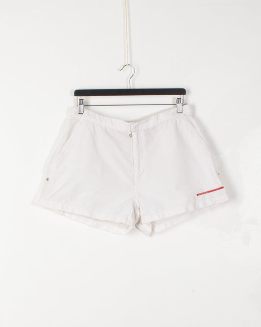 Prada White Cotton Nylon Bermuda