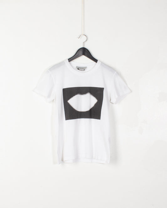 YSL White Cotton Printed Tee
