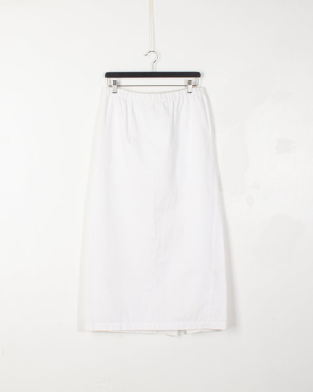 Comme De Garcons White Cotton Skirt