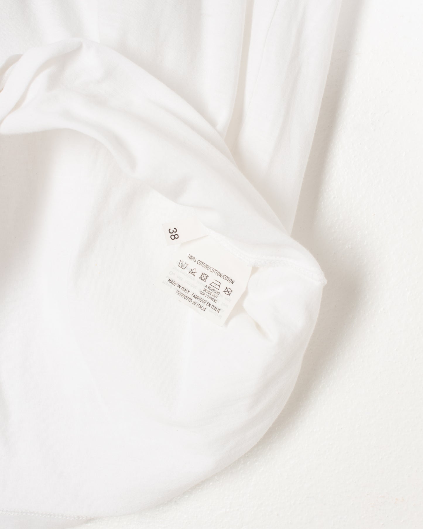 YSL White Cotton Printed Tee