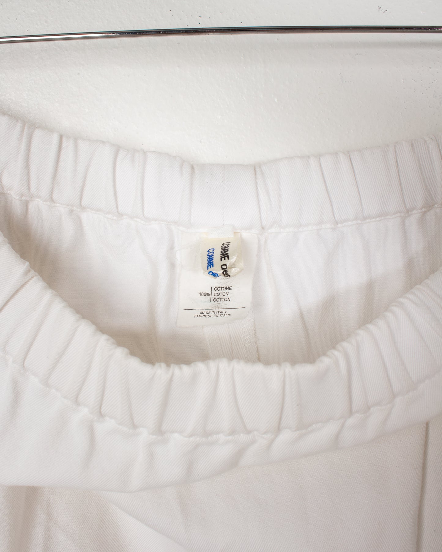 Comme De Garcons White Cotton Skirt