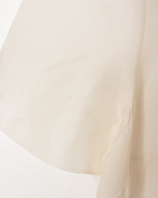 Prada Off White Distressed Hems Silk Top