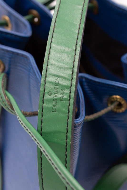 Louis Vuitton Noé Blue and Green Epi Leather Bucket Bag