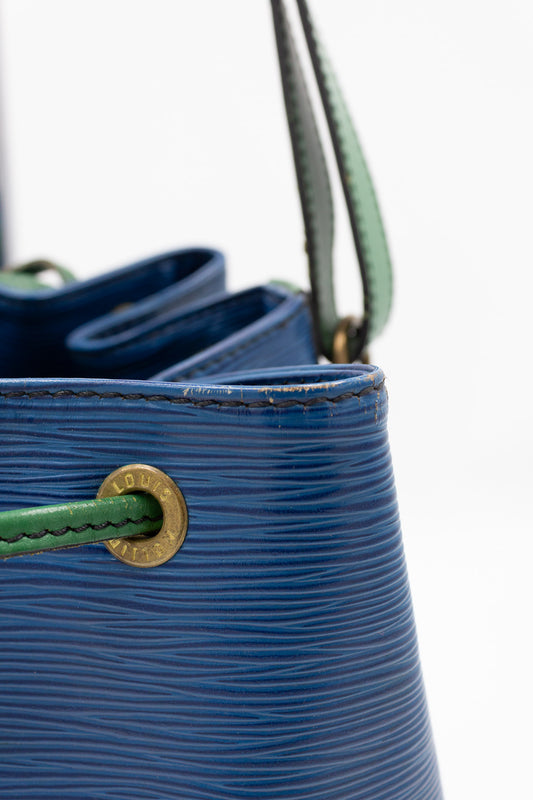 Louis Vuitton Noé Blue and Green Epi Leather Bucket Bag