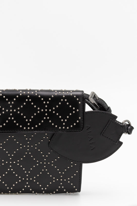 Alaïa Studded Black Leather Clutch